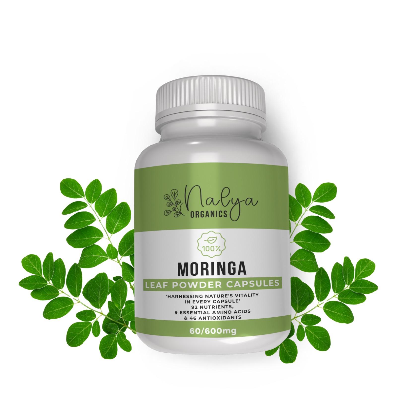 Nalya Organics Moringa Capsules – AM/PM Energy + Wellness | 60 Capsules + FREE SHIPPING