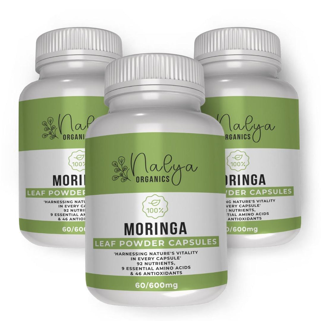 Nalya Organics Moringa Capsules – AM/PM Energy + Wellness | 60 Capsules + FREE SHIPPING